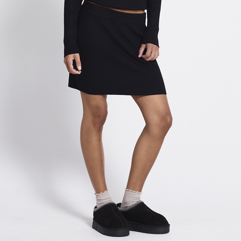 Short rib-knit skirt "Jasmina" Black